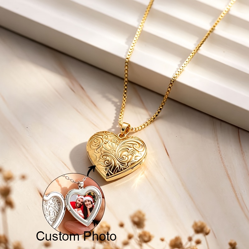 Customized Photo Heart-Shaped Necklace — Stylish Gift for Her